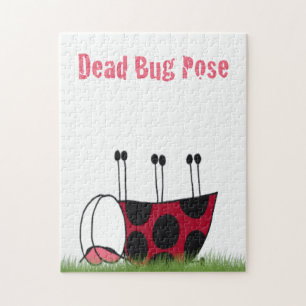 Funny Ladybug Dead Bug Yoga Pose Puzzle