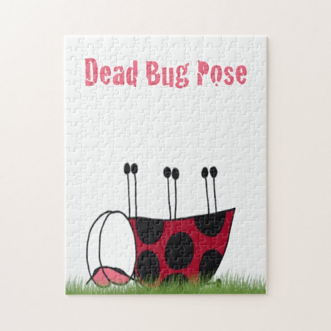 Funny Ladybug Dead Bug Yoga Pose Puzzle (Vertikal)