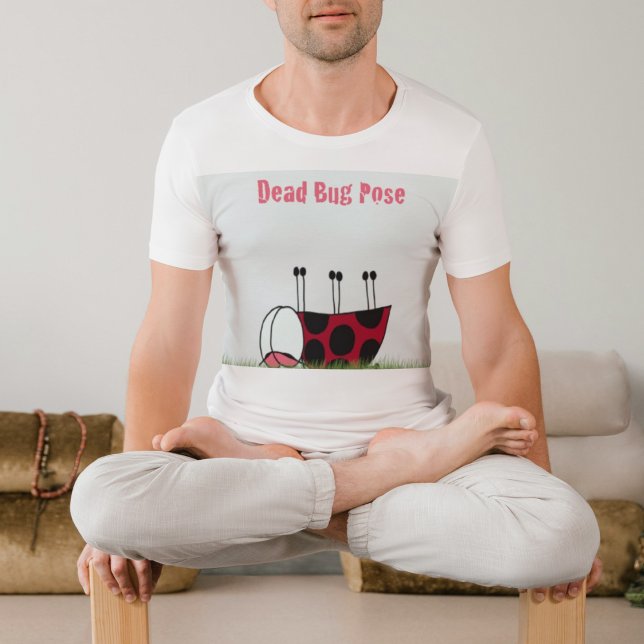 Funny Ladybug Dead Bug Yoga Pose T-Shirt (Von Creator hochgeladen)