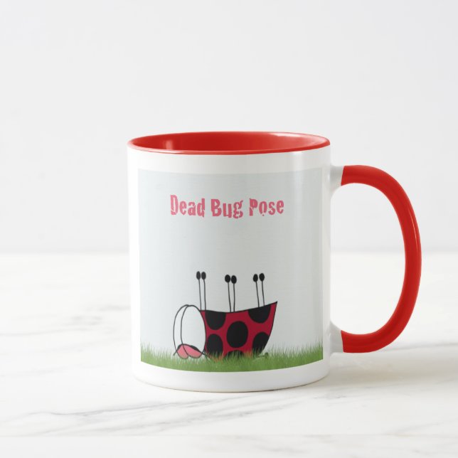 Funny Ladybug Dead Bug Yoga Pose Tasse (Rechts)