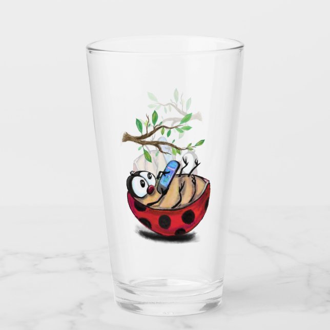 Funny Ladybug Glass Glas (Vorderseite)
