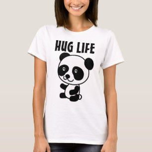 Funny Ladys T - Shirt, Panda Bear HUG LIFE T-Shirt