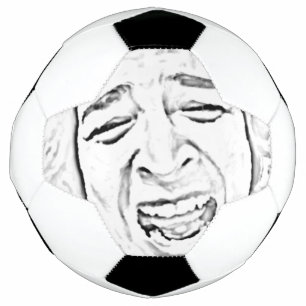 Funny Laghing Face Foto Zeichnend Design Fußball