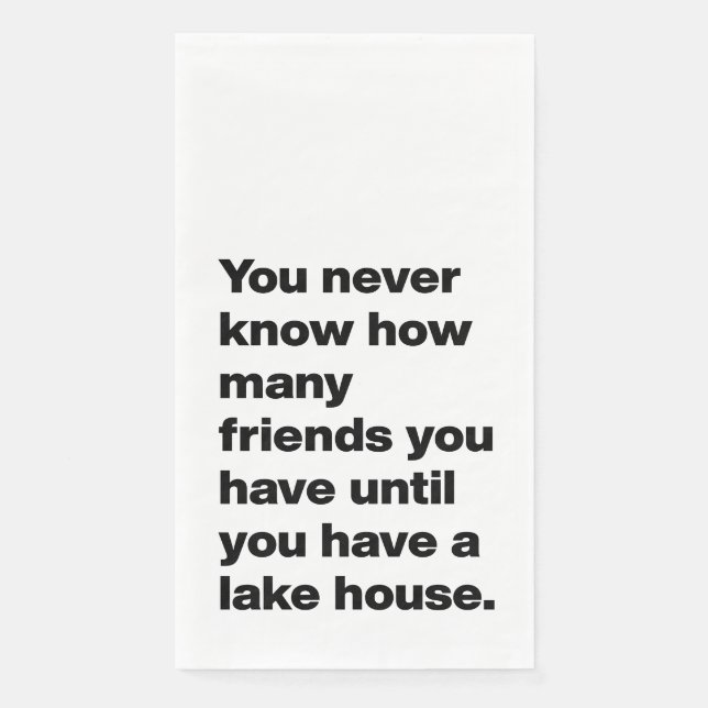 Funny Lake House Freunde Zitat Typografie White Serviette (Vorderseite)