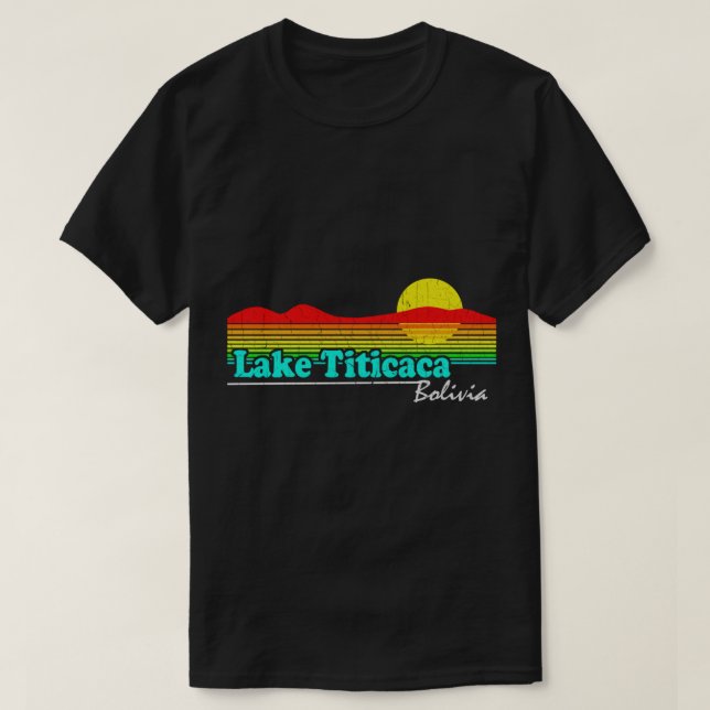 Funny Lake Titicaca, Bolivien (Vintag erschüttert) T-Shirt (Design vorne)