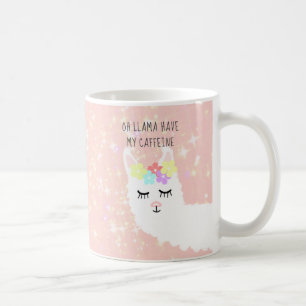 Funny Lama Blush Rosa Sterne Kaffeetasse