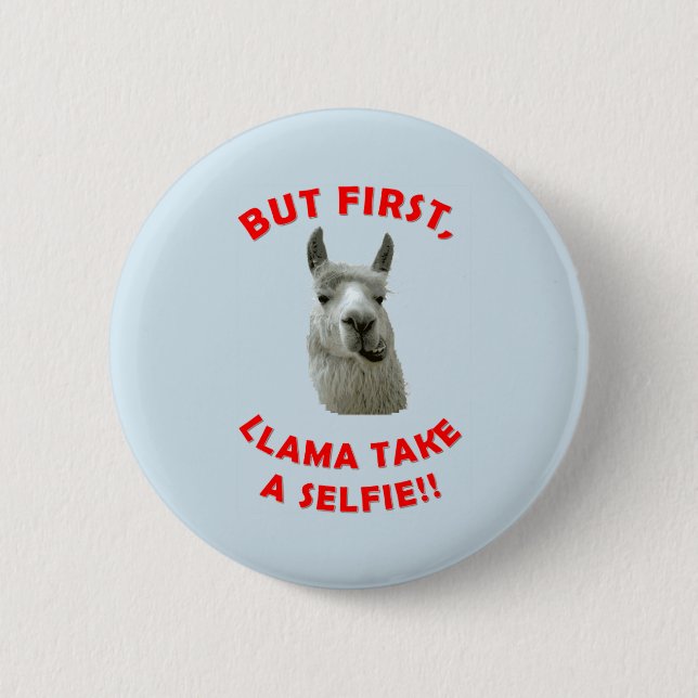 Funny Lama Button Abzeichen (Vorderseite)