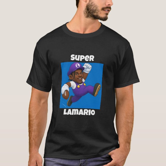 Funny Lamar Jackson x Mario T-Shirt (Vorderseite)