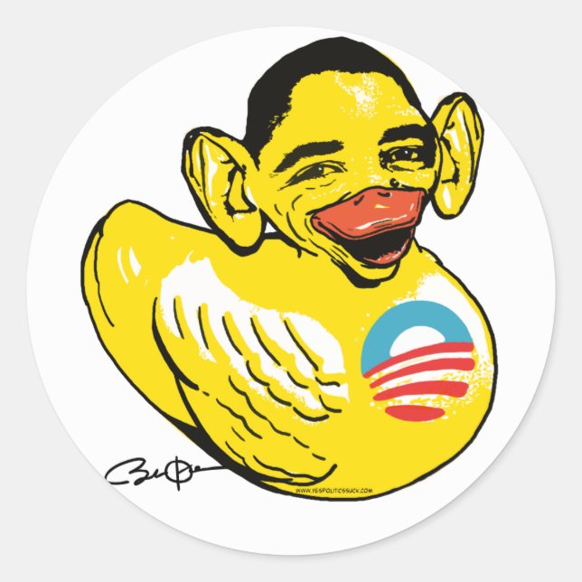 Funny Lame Duck Potus Obama Gear Runder Aufkleber (Vorderseite)