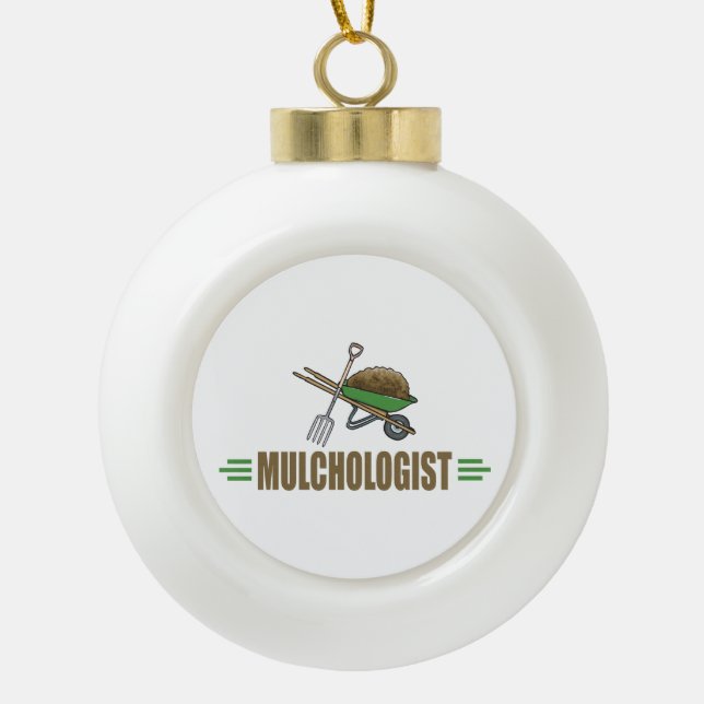 Funny Landscaper Keramik Kugel-Ornament (Vorderseite)
