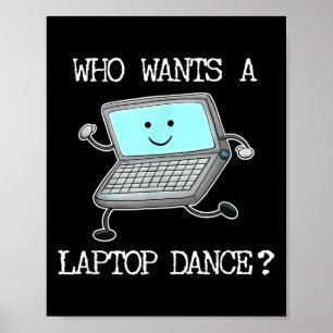 Funny Laptop Tanz Tanz Computer Puzzle Spaß Poster