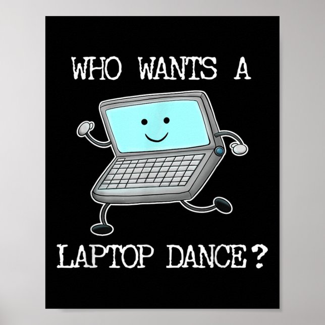 Funny Laptop Tanz Tanz Computer Puzzle Spaß Poster (Vorne)