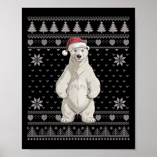 Funny Lar Bear Ugge Weihnachtskraut Weihnachten We Poster (Vorne)