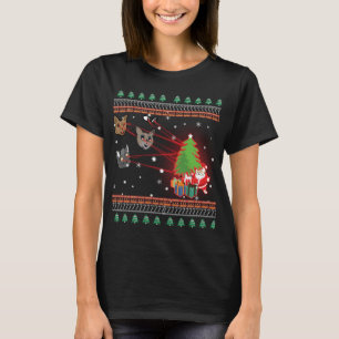 Funny Laser Eyes Cat Ugly Christmas Lights Sweater T-Shirt