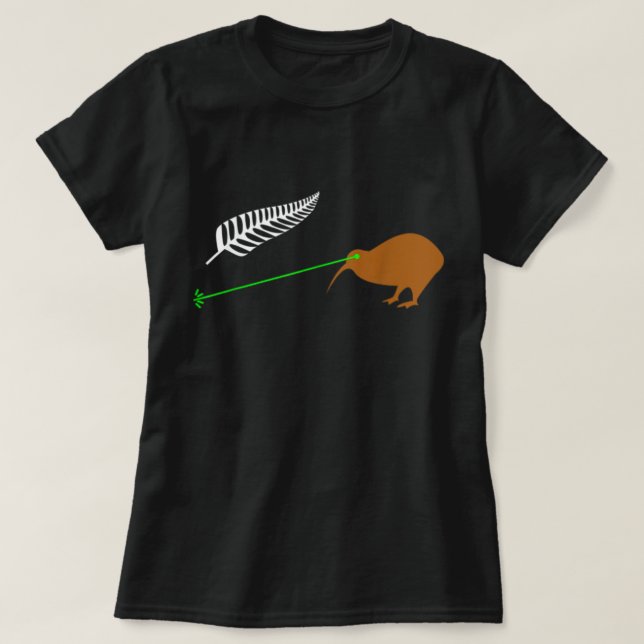Funny Laser Kiwi Flag - New Zealand Popular Choice T-Shirt (Design vorne)