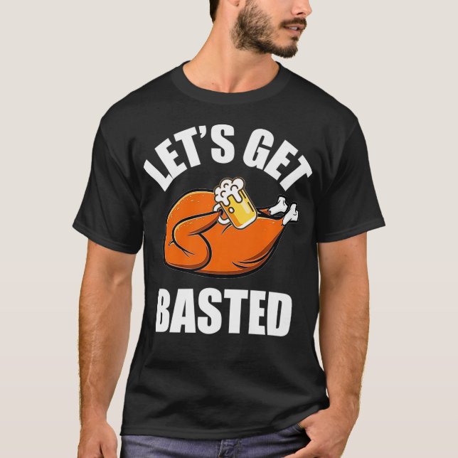 Funny Lasse Basted Turkey Erntedank Beer T-Shirt (Vorderseite)