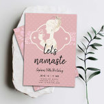 Funny Lasse Namaste Women 30. Geburtstag Party Einladung<br><div class="desc">Eine lustige 30. Geburtstagsvorlage für Party Einladungen mit einem zeichn einer Frau mit einer Tasse und dem Titel "Lasst uns Namensgebung (Name) 30. Geburtstag". Ein humorvoller 30. Geburtstag lädt eine Frau zu ihrem dreißigsten Geburtstag ein, der mit einem Tee-Party, einem Brunch.. oder einem Teefest feiert. Viel davon. Oder eine Frau,...</div>