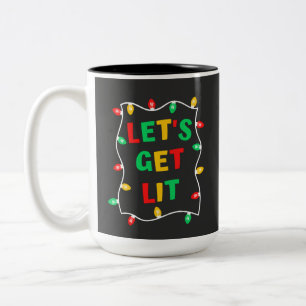 Funny lasst uns Weihnachten sehen Zweifarbige Tasse