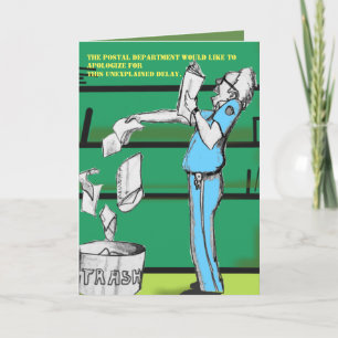 FUNNY LATE CARD POST VERLOREN SIE IHN DURCH Slippe Karte