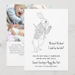 Funny Late Foto Happy New Year Holiday Card Feiertagskarte