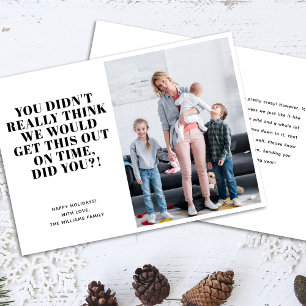 Funny Late Happy Holidays Foto Feiertagskarte