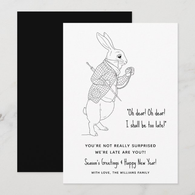 Funny Late Happy New Year Holiday Card Feiertagskarte (Vorne/Hinten)