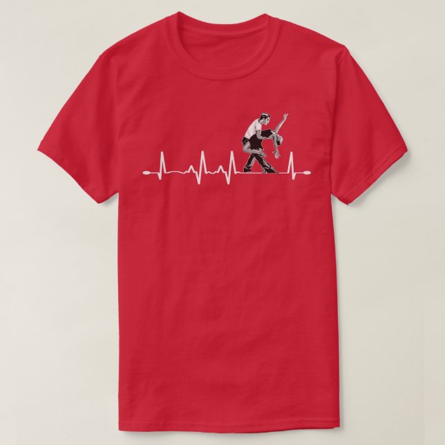 Funny Latin Dance Heartbeat Design Ballroom Dancer T-Shirt (Design vorne)