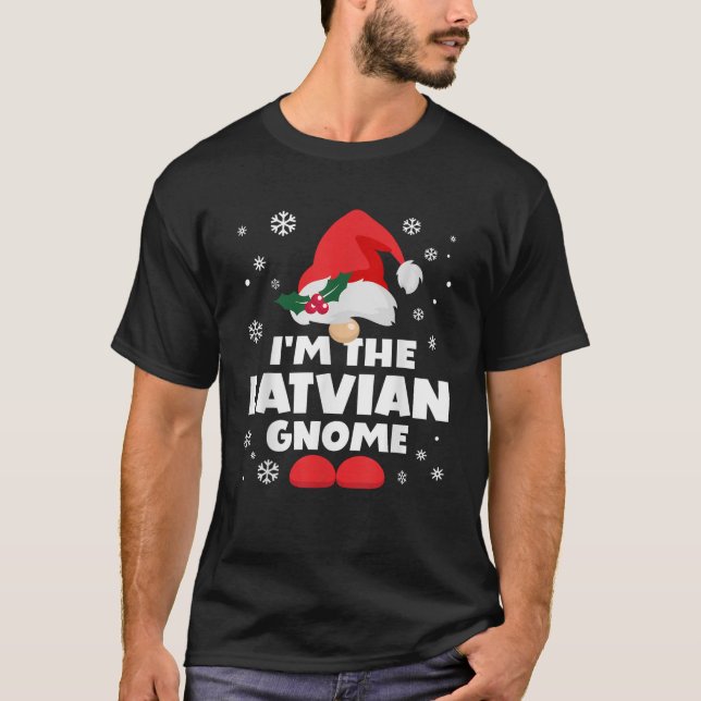 Funny Latvian Gnome Family Matching Group Happy Ch T-Shirt (Vorderseite)