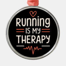 Funny Läufer Marathonläufer zitiert Witze schwarz  Ornament Aus Metall