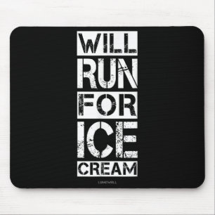 Funny läuft auf Eiscreme-Running-Shirt - Runne Mousepad