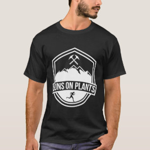 Funny läuft auf Pflanze Vegan Vegetarier Runner Sh T-Shirt