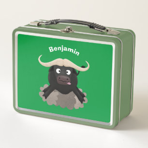 Funny Laufwasser Büffel Cartoon Metall Brotdose