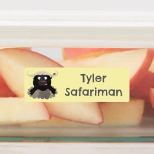 Funny Laufwasser Büffel Cartoon personalisiert Etiketten