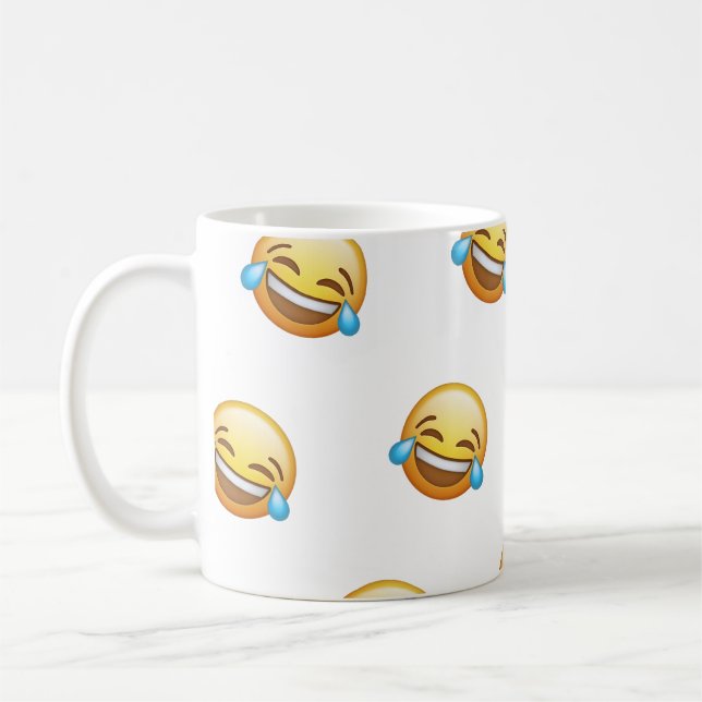 Funny Laughing Crying Emoji Graphic Kaffeetasse (Links)