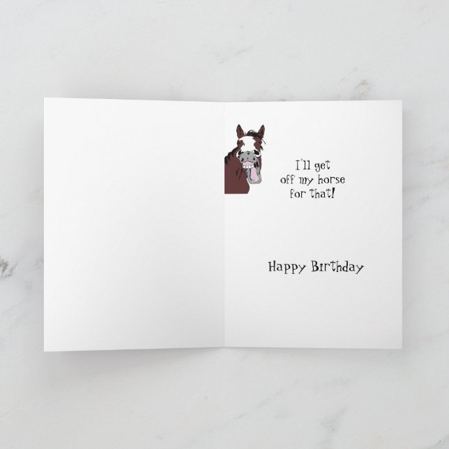 Funny Laughing Horse Birthday Spaß Card Karte (Innenseite)