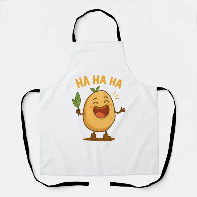 Funny Laughing Potato Apron Schürze (Vorderseite)