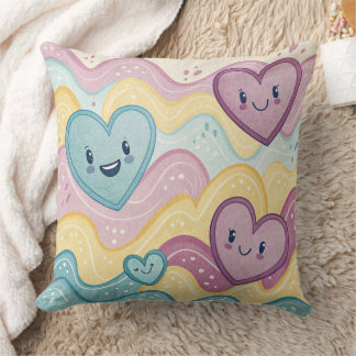 Funny laughing smiling hearts Design cushion  Kissen