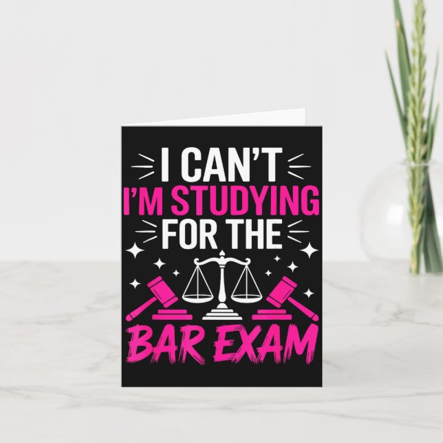 Funny Law School Student Gift - Can't Studying For Karte (Vorderseite)