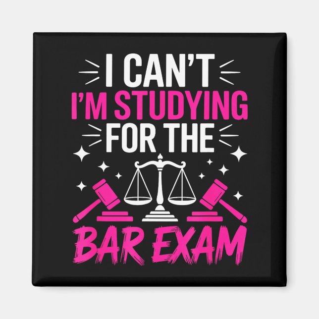 Funny Law School Student Gift - Can't Studying For Magnet (Vorne)