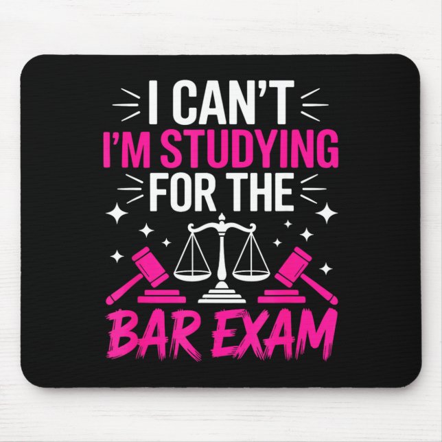 Funny Law School Student Gift - Can't Studying For Mousepad (Vorne)