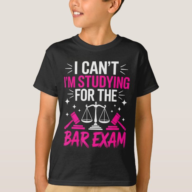 Funny Law School Student Gift - Can't Studying For T-Shirt (Vorderseite)