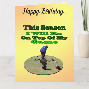 Funny Lawn Bowler, Big Birthday Card Karte