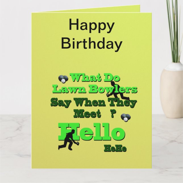 Funny Lawn Bowls Gruß, Big Birthday Card Dankeskarte (Vorderseite)