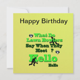 Funny Lawn Bowls Gruß, Flat Birthday Card