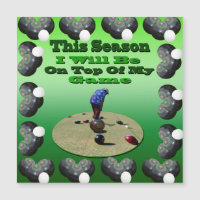 Funny Lawn Bowls, Square Gerahmt Magnet Card