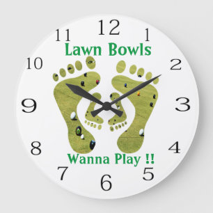 Funny Lawn Bowls Wanna Play, Große Wanduhr
