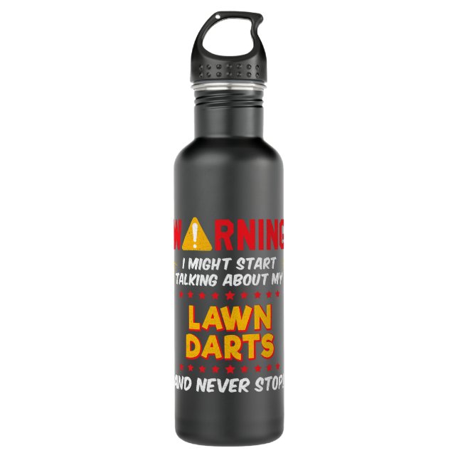 Funny Lawn Darts Joke Graphic Edelstahlflasche (Vorderseite)