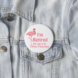 Funny Lawn Flamingo Pension Party Gag Geschenk Button