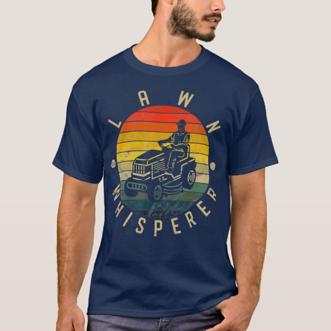 Funny Lawn Mower Whisperer Coole Retro-Yard-Arbeit T-Shirt (Vorderseite)