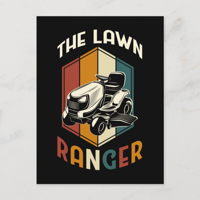 Funny Lawn Mowing Vater Grass Mower Postkarte (Vorderseite)